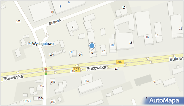Wysogotowo, Bukowska, 24, mapa Wysogotowo