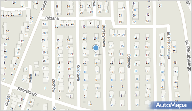 Wyszków, Bursztynowa, 11, mapa Wyszków