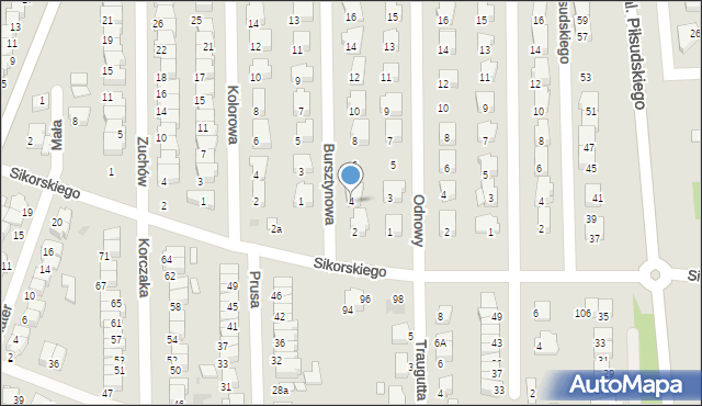 Wyszków, Bursztynowa, 4, mapa Wyszków