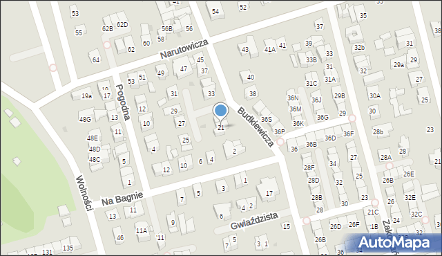 Ząbki, Budkiewicza Konstantego, ks., 21, mapa Ząbki