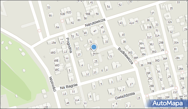 Ząbki, Budkiewicza Konstantego, ks., 27, mapa Ząbki