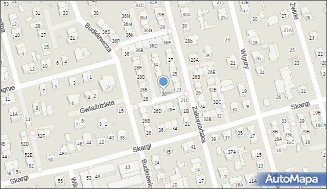 Ząbki, Budkiewicza Konstantego, ks., 30, mapa Ząbki