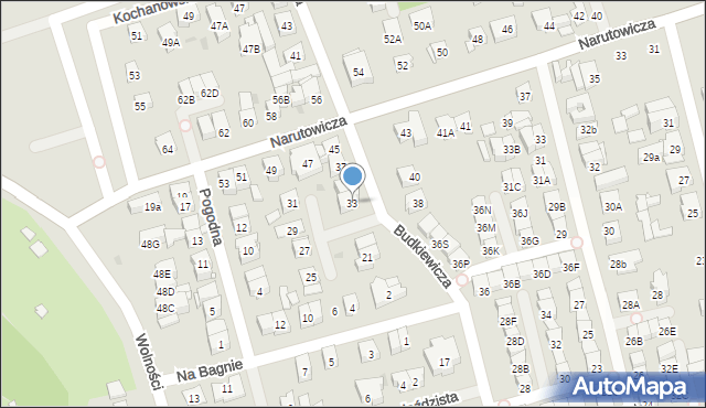 Ząbki, Budkiewicza Konstantego, ks., 33, mapa Ząbki