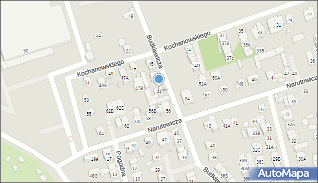 Ząbki, Budkiewicza Konstantego, ks., 41, mapa Ząbki