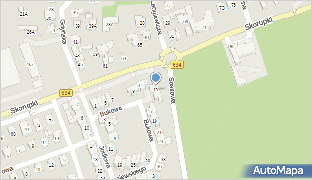 Ząbki, Bukowa, 13, mapa Ząbki