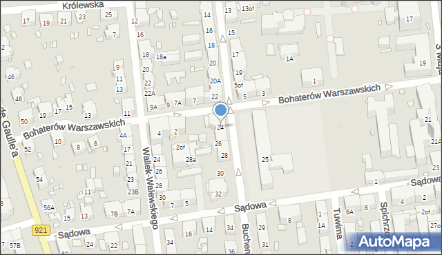 Zabrze, Buchenwaldczyków, 24, mapa Zabrza