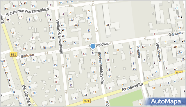 Zabrze, Buchenwaldczyków, 34, mapa Zabrza