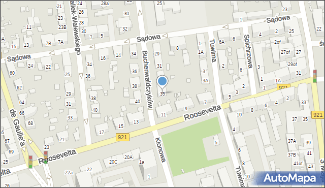 Zabrze, Buchenwaldczyków, 35, mapa Zabrza