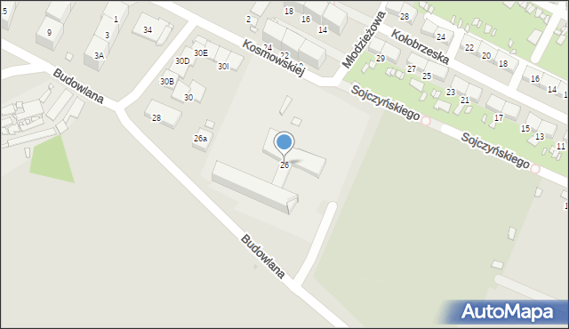 Zabrze, Budowlana, 26, mapa Zabrza