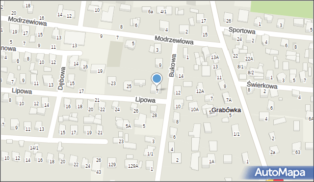 Zaścianki, Bukowa, 7, mapa Zaścianki