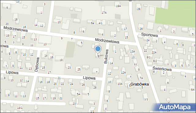 Zaścianki, Bukowa, 9, mapa Zaścianki