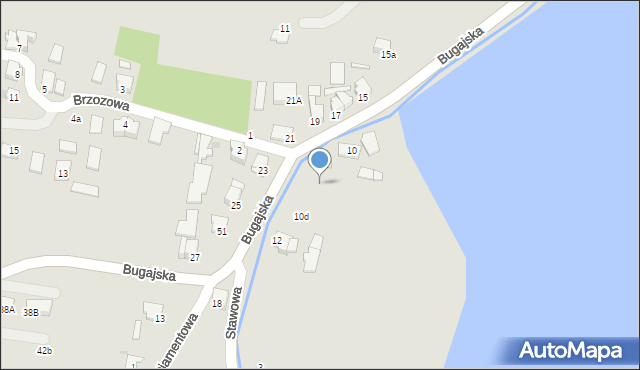 Zator, Bugajska, 10a, mapa Zator