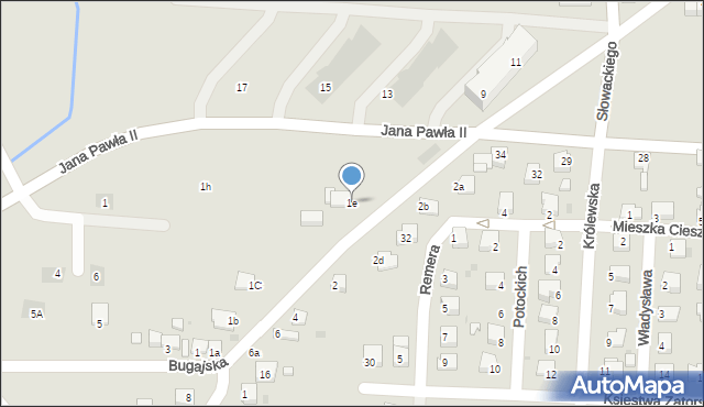 Zator, Bugajska, 1e, mapa Zator