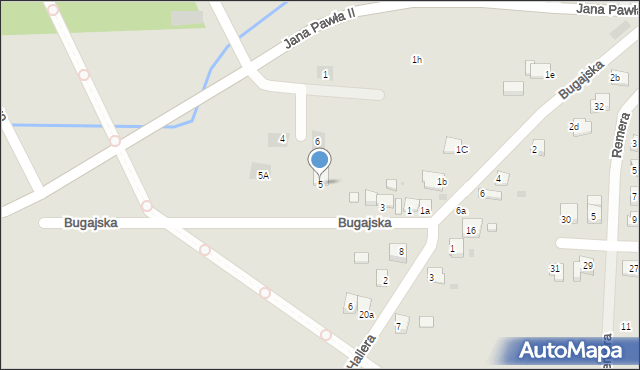 Zator, Bugajska, 5, mapa Zator