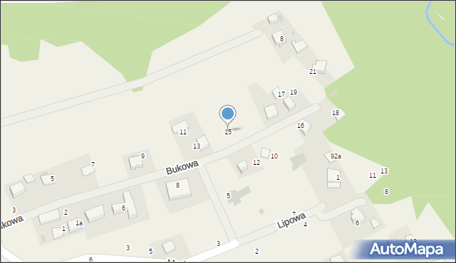Zelków, Bukowa, 15, mapa Zelków