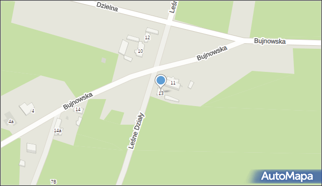 Zelów, Bujnowska, 13, mapa Zelów
