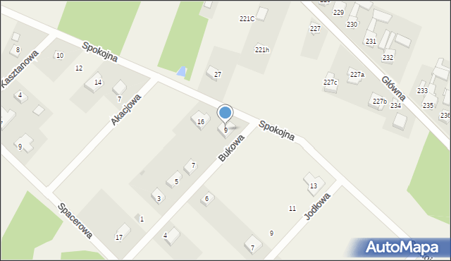 Zendek, Bukowa, 9, mapa Zendek