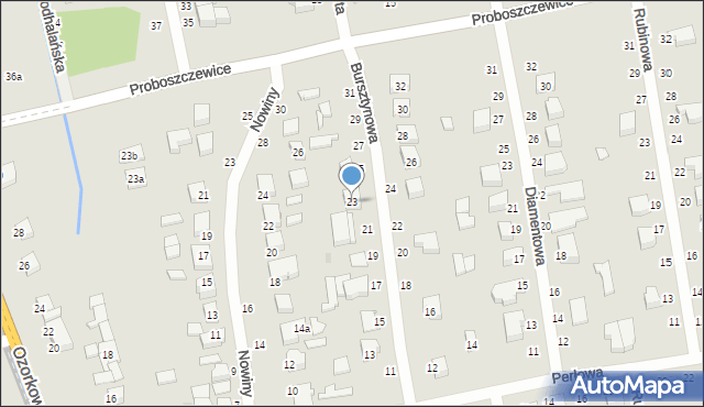 Zgierz, Bursztynowa, 23, mapa Zgierz
