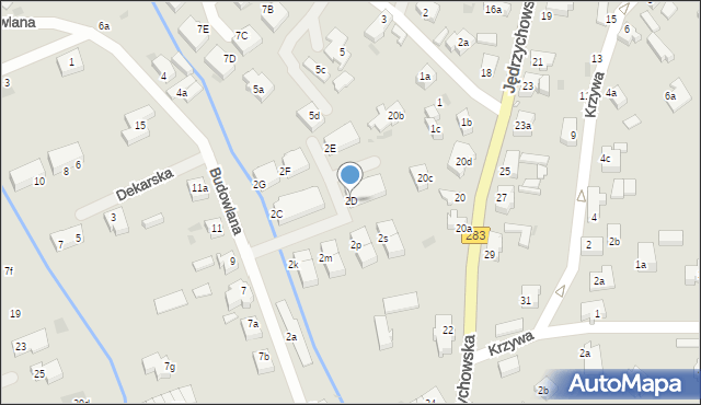 Zielona Góra, Budowlana, 2D, mapa Zielona Góra
