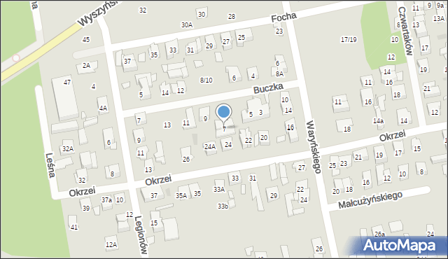 Zielonka, Buczka Karola, 7, mapa Zielonka