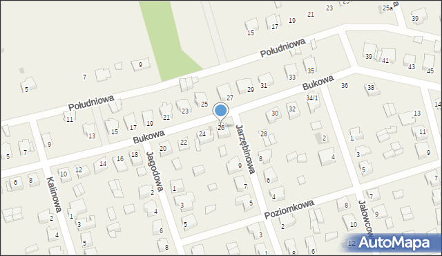 Żychlin, Bukowa, 26, mapa Żychlin