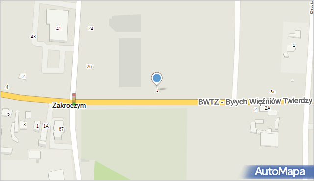 Zakroczym, BWTZ - Byłych Więźniów Twierdzy Zakroczym, 1, mapa Zakroczym