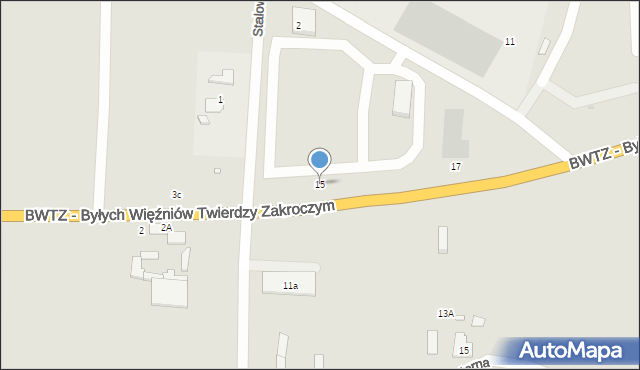 Zakroczym, BWTZ - Byłych Więźniów Twierdzy Zakroczym, 15, mapa Zakroczym