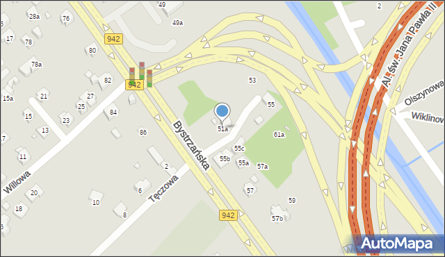 Bielsko-Biała, Bystrzańska, 51a, mapa Bielsko-Białej