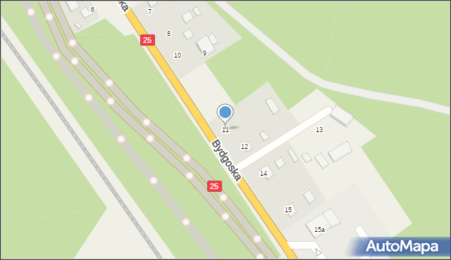 Brzoza, Bydgoska, 11, mapa Brzoza