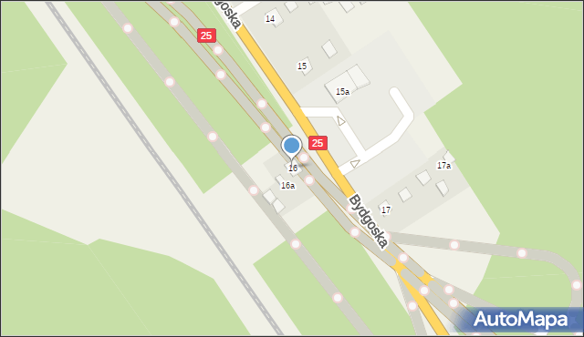 Brzoza, Bydgoska, 16, mapa Brzoza