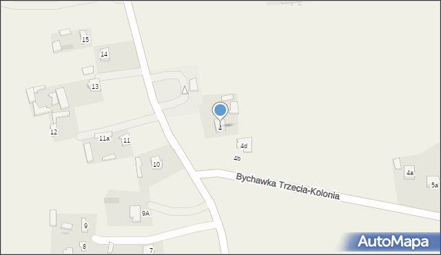 Bychawka Trzecia-Kolonia, Bychawka Trzecia-Kolonia, 4, mapa Bychawka Trzecia-Kolonia