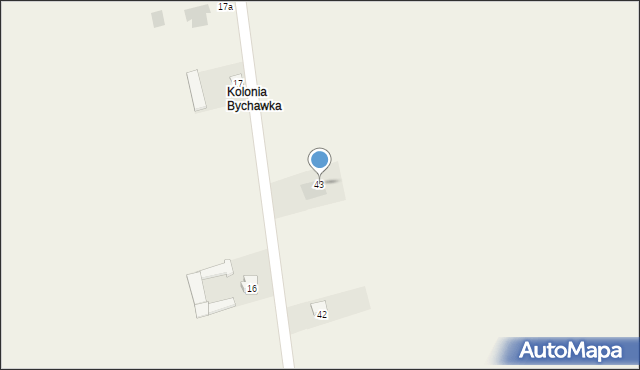 Bychawka Trzecia-Kolonia, Bychawka Trzecia-Kolonia, 43, mapa Bychawka Trzecia-Kolonia