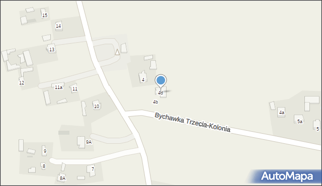 Bychawka Trzecia-Kolonia, Bychawka Trzecia-Kolonia, 4d, mapa Bychawka Trzecia-Kolonia