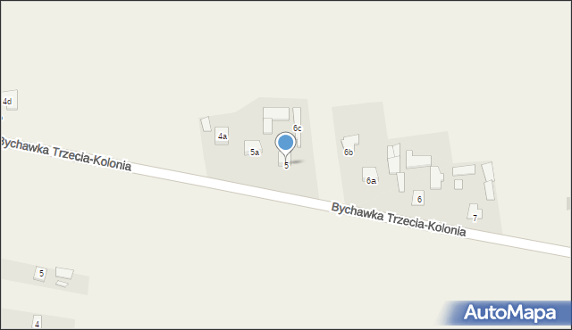 Bychawka Trzecia-Kolonia, Bychawka Trzecia-Kolonia, 5, mapa Bychawka Trzecia-Kolonia