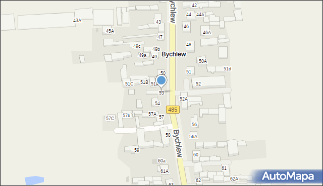 Bychlew, Bychlew, 53, mapa Bychlew