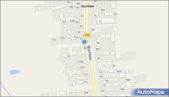 Bychlew, Bychlew, 58, mapa Bychlew