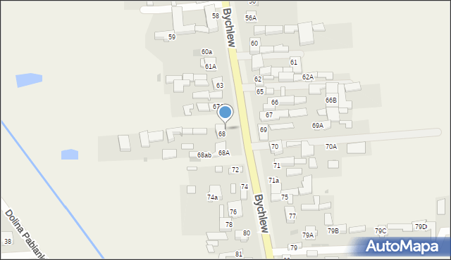 Bychlew, Bychlew, 68C, mapa Bychlew