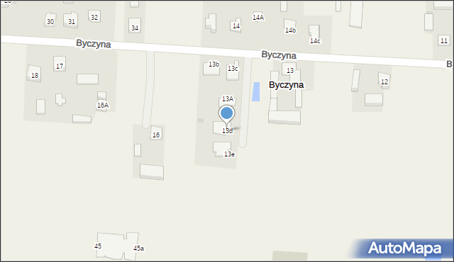 Byczyna, Byczyna, 13d, mapa Byczyna