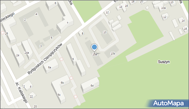 Bydgoszcz, Bydgoskich Olimpijczyków, 10a, mapa Bydgoszczy