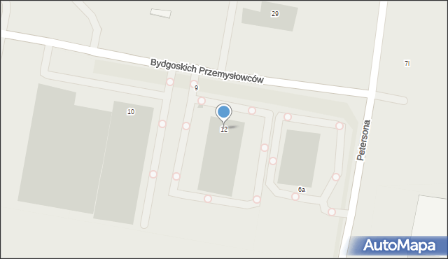 Bydgoszcz, Bydgoskich Przemysłowców, 12, mapa Bydgoszczy