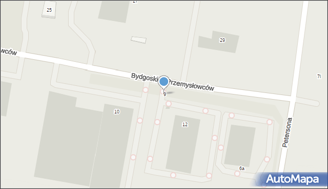 Bydgoszcz, Bydgoskich Przemysłowców, 9, mapa Bydgoszczy