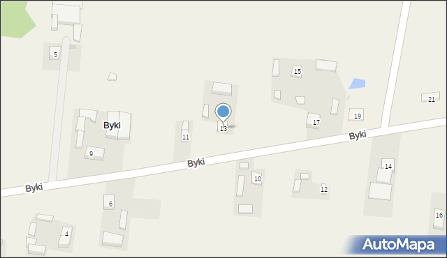 Byki, Byki, 13, mapa Byki