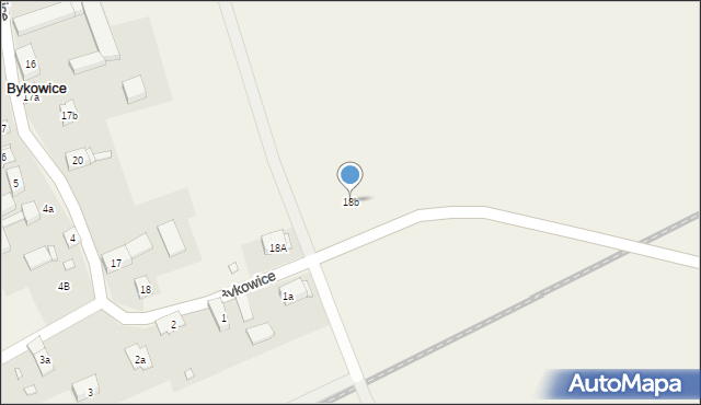 Bykowice, Bykowice, 18b, mapa Bykowice