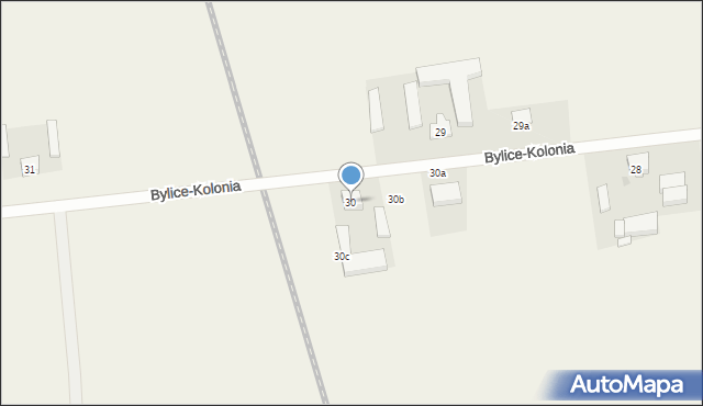 Bylice-Kolonia, Bylice-Kolonia, 30, mapa Bylice-Kolonia