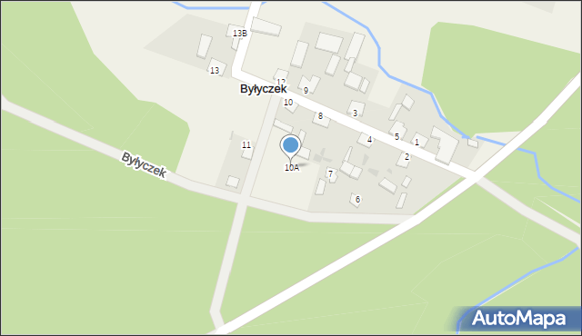 Byłyczek, Byłyczek, 10A, mapa Byłyczek