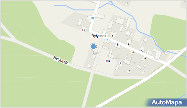 Byłyczek, Byłyczek, 11, mapa Byłyczek