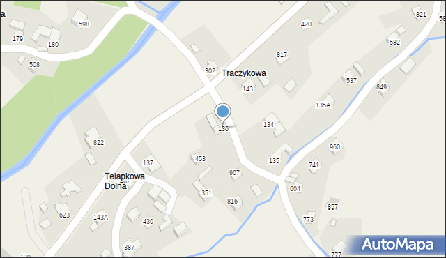 Bystra Podhalańska, Bystra Podhalańska, 136, mapa Bystra Podhalańska