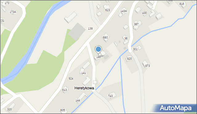 Bystra Podhalańska, Bystra Podhalańska, 140, mapa Bystra Podhalańska