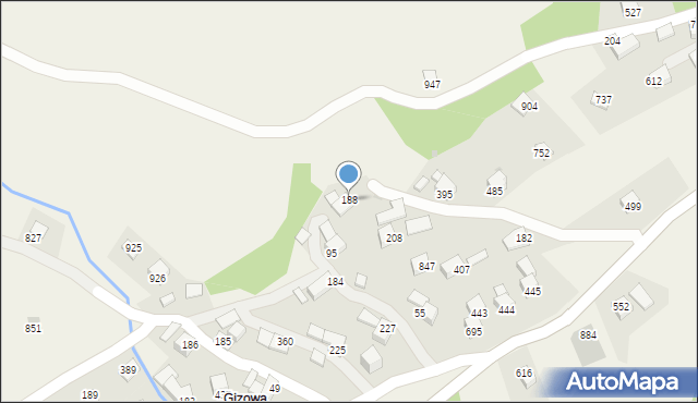 Bystra Podhalańska, Bystra Podhalańska, 188, mapa Bystra Podhalańska