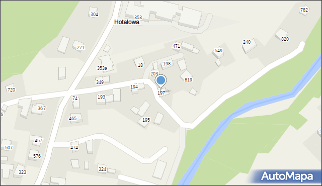 Bystra Podhalańska, Bystra Podhalańska, 197, mapa Bystra Podhalańska